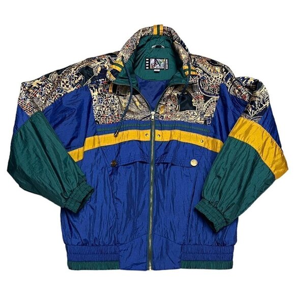 VINTAGE 90s River Edge Retro Light Windbreaker Jacket - Medium - Picture 1 of 6